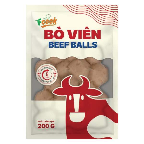 Bò Viên Fcook Hoa Doanh Gói 200G