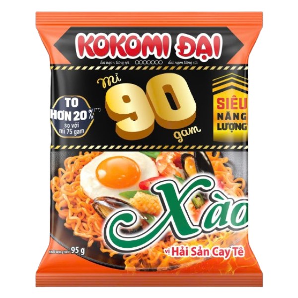 Mì Xào Kokomi Đại 90 Hải Sản Cay Tê Gói 95G