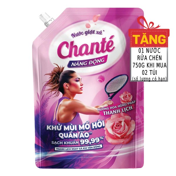 Nước Giặt Xả Chante Active Thanh Lịch Túi 3.2Kg