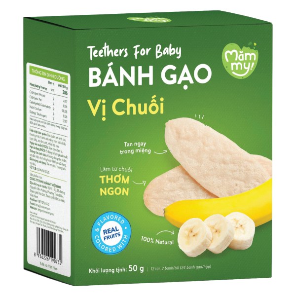 Bánh Gạo Ăn Dặm Mămmy Vị Chuối Hộp 50G