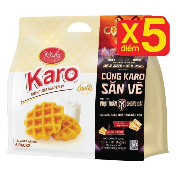Bánh Bông Lan Karo Vị Sữa Gói 132G