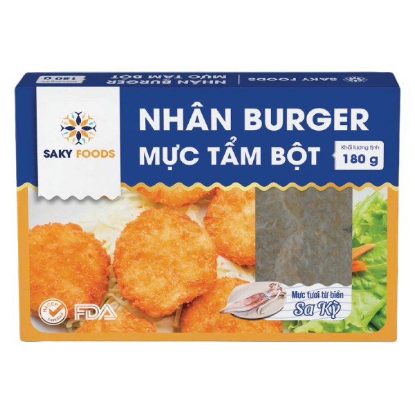 Nhân Burger Mực Tẩm Bột Sa Kỳ 180G
