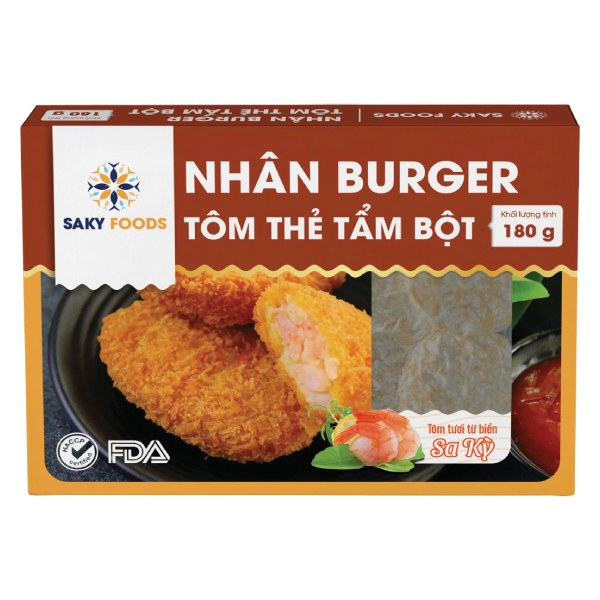 Nhân Burger Tôm Thẻ Tẩm Bột Sa Kỳ 180G
