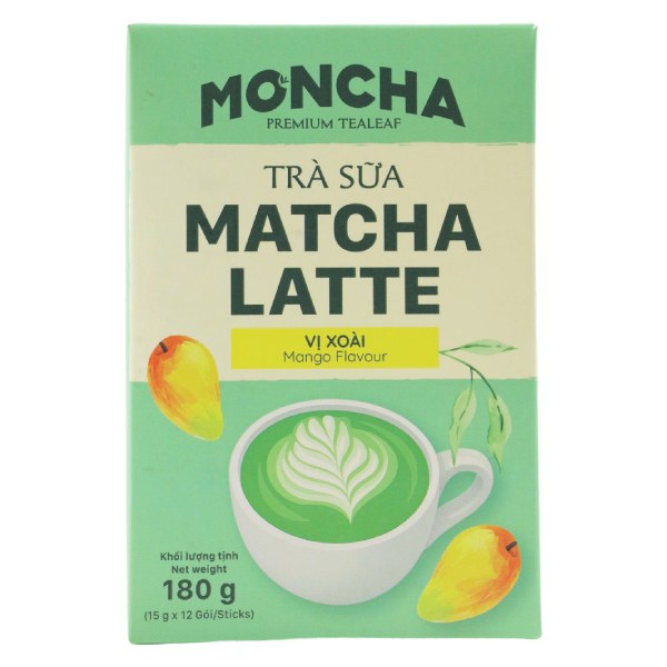 Trà Sữa Matcha Moncha Xoài Hộp 12 Gói*15G