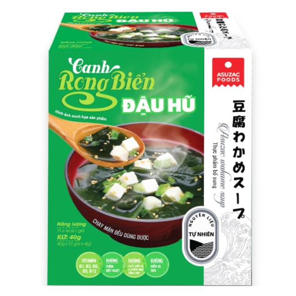 Canh Rong Biển Đậu Hũ Asuzac Hộp 10 Gói*4G
