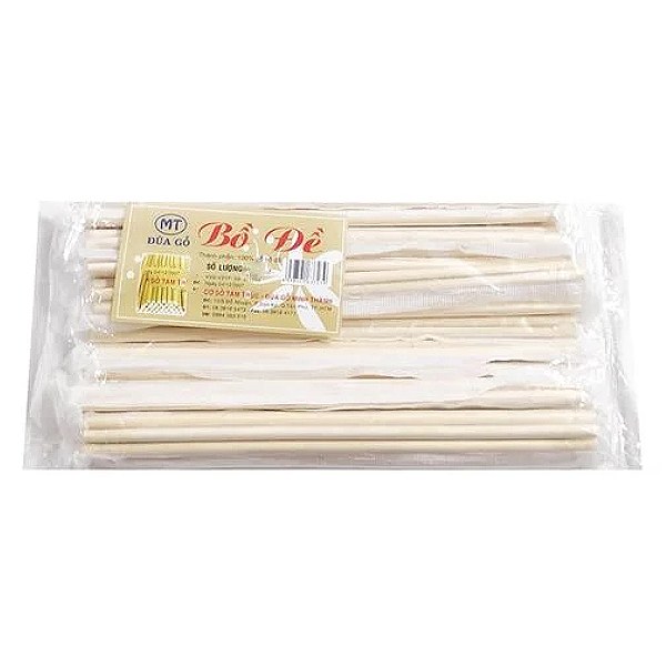 Lốc 50 Đũa Gỗ Bồ Đề Tròn Dùng 1 Lần 20Cm