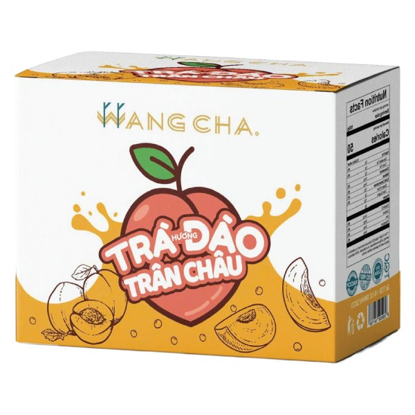 Trà Hòa Tan Wangcha Đào Trân Châu Hộp 420G