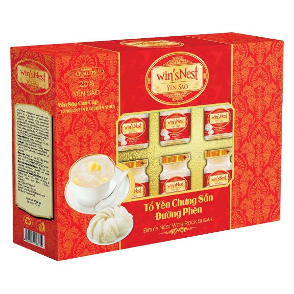 Hộp 6 Nước Yến Winsnest Có Đường 70Ml