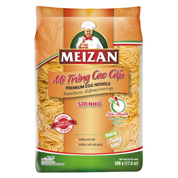 Mì Trứng Cao Cấp Meizan Sợi Nhỏ 500G