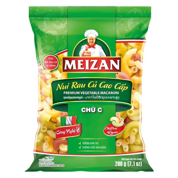 Nui Rau Củ Cao Cấp Meizan Chữ C Gói 200G