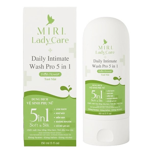 Dung Dịch Vệ Sinh Phụ Nữ Miri 5IN1 Tươi Mát 150Ml