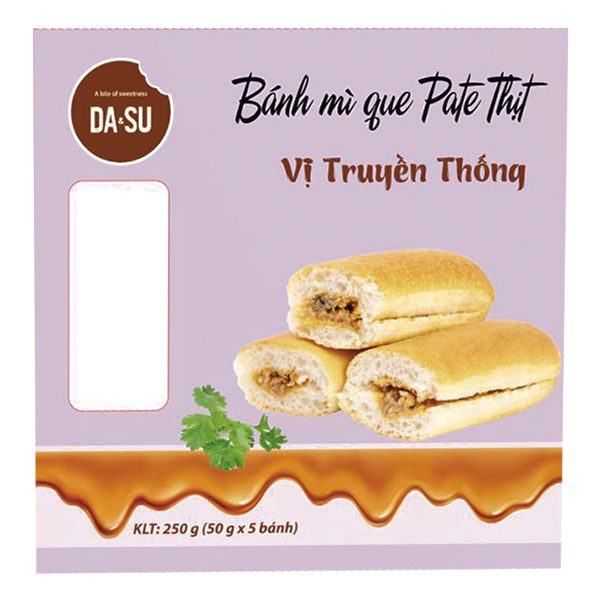 Bánh Mì Que Pate Dasu Thịt Truyền Thống 5 Bánh*50G
