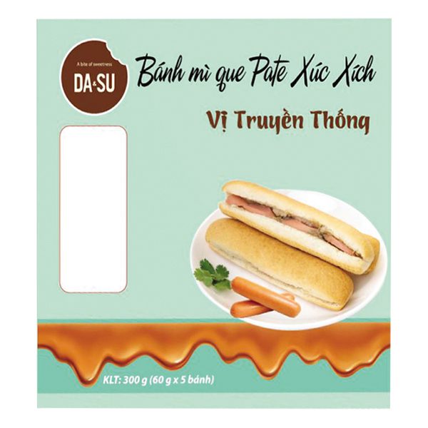 Bánh Mì Que Pate Dasu Xúc Xích Truyền Thống 5 Bánh*60G