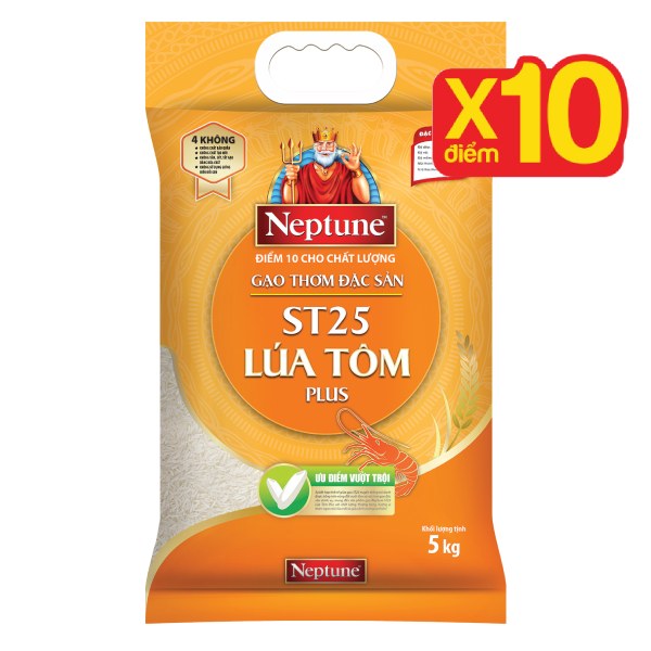 Gạo Thơm Đặc Sản Neptune ST25 Lúa Tôm Plus 5Kg