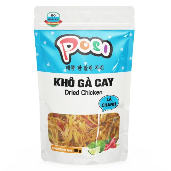 Khô Gà Cay Posi Lá Chanh Gói 50G