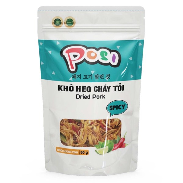 Khô Heo Posi Cháy Tỏi Gói 50G