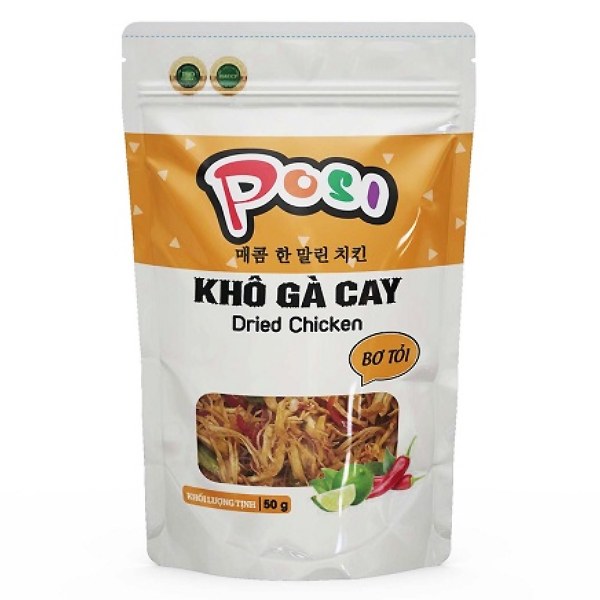 Khô Gà Cay Posi Vị Bơ Tỏi Gói 50G