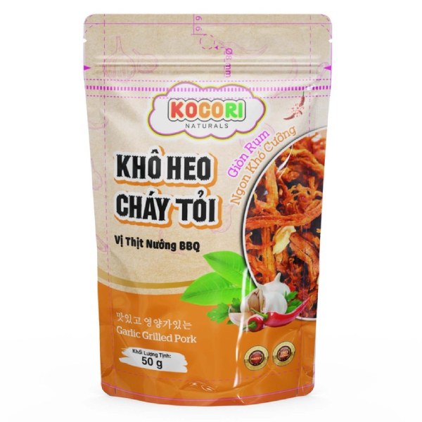 Khô Heo Cháy Tỏi Kocori Vị BBQ Gói 50G