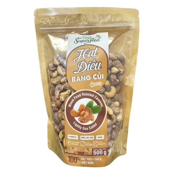 Hạt Điều Rang Củi Vỏ Lụa Your Super Food Túi 500G