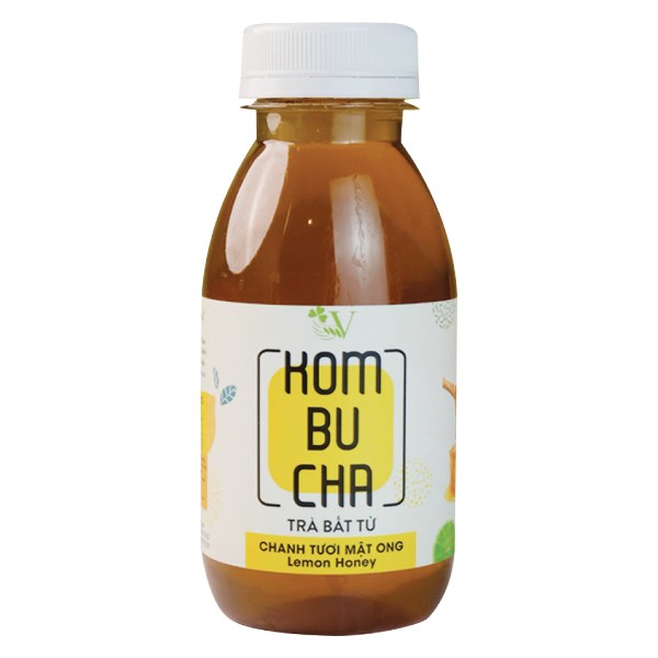 Trà Kombucha VGreen Light Chanh Mật Ong Chai 250Ml