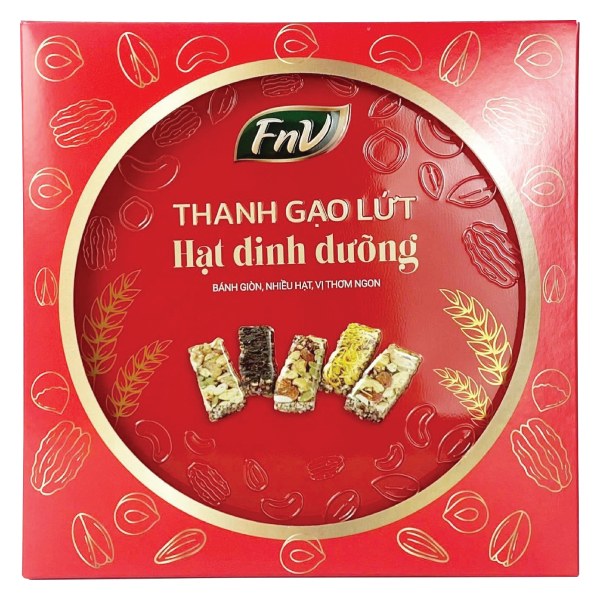 Thanh Gạo Lứt FnV Hạt Dinh Dưỡng Hộp Thiếc 360G
