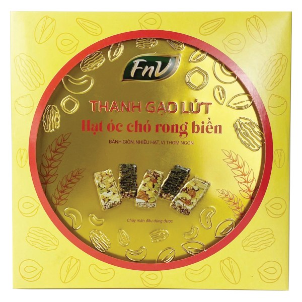 Thanh Gạo Lứt FnV Óc Chó Rong Biển Hộp Thiếc 360G