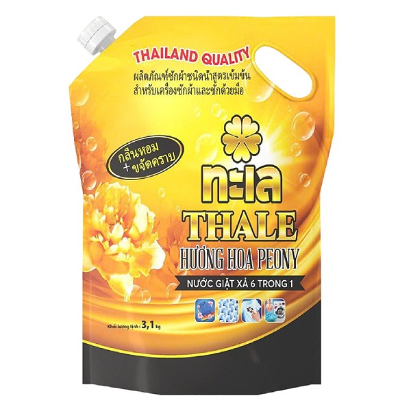 Nước Giặt Xả Thale 6In1 Hương Hoa Peony Túi 3.1Kg
