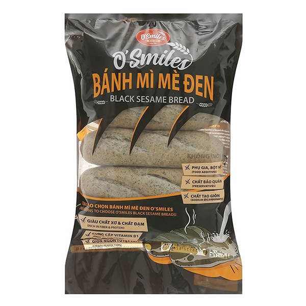 Bánh Mì Mè Đen O'Smiles Gói 350G