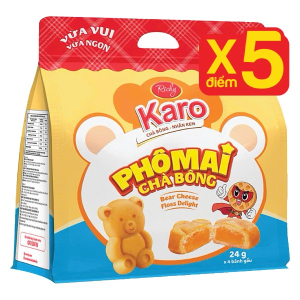 Bánh Richy Karo Chà Bông Nhân Phô Mai Gói 96G