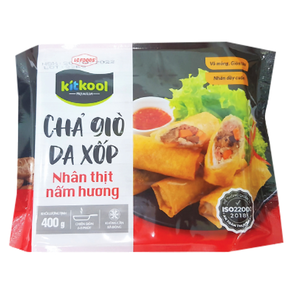 Chả Giò Da Xốp Kitkool Nhân Thịt Nấm Hương 400G