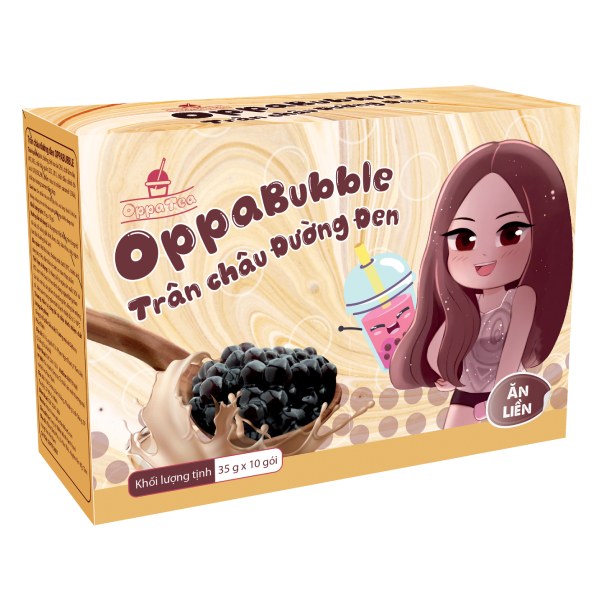 Trân Châu Oppa Bubble Đường Đen Hộp 10 Gói*35G