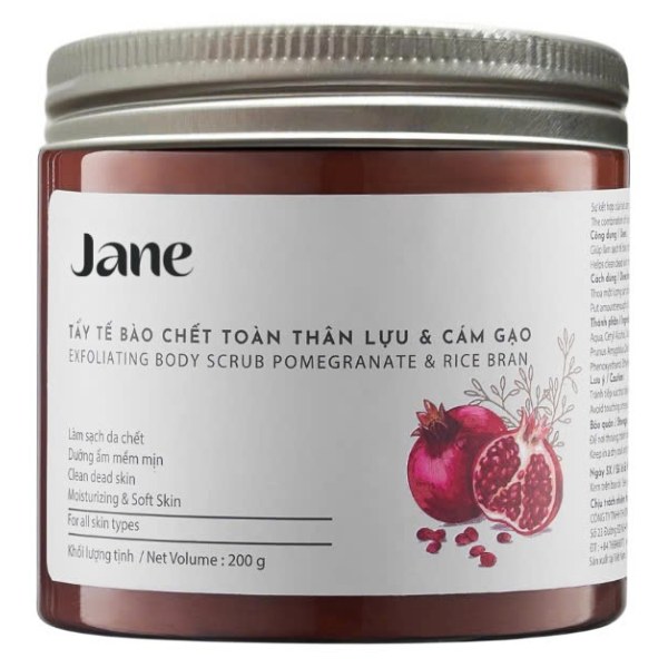 Tẩy Tế Bào Chết Toàn Thân Jane Lựu Và Cám Gạo 200G