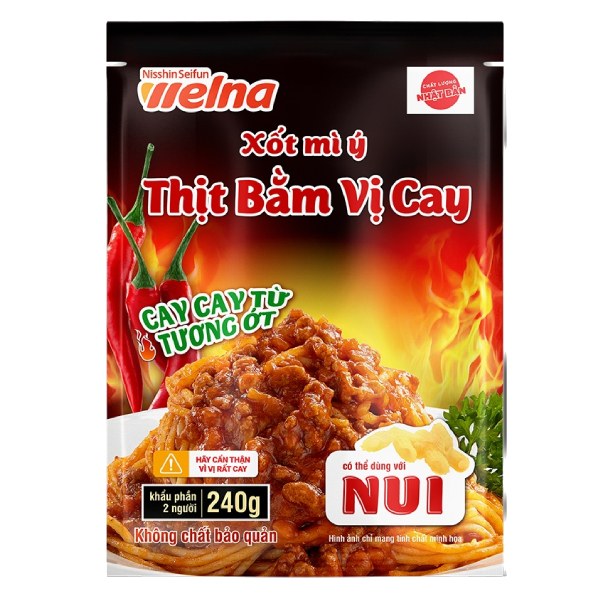 Xốt Mì Ý Nisshin Thịt Bằm Cay Gói 240G