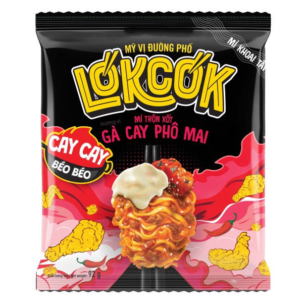 (Only Emartmall) Mì Trộn Lokcok Gà Cay Phô Mai Gói 92G