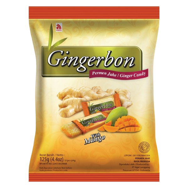 Kẹo Gừng Mềm Gingerbon Vị Xoài 125G