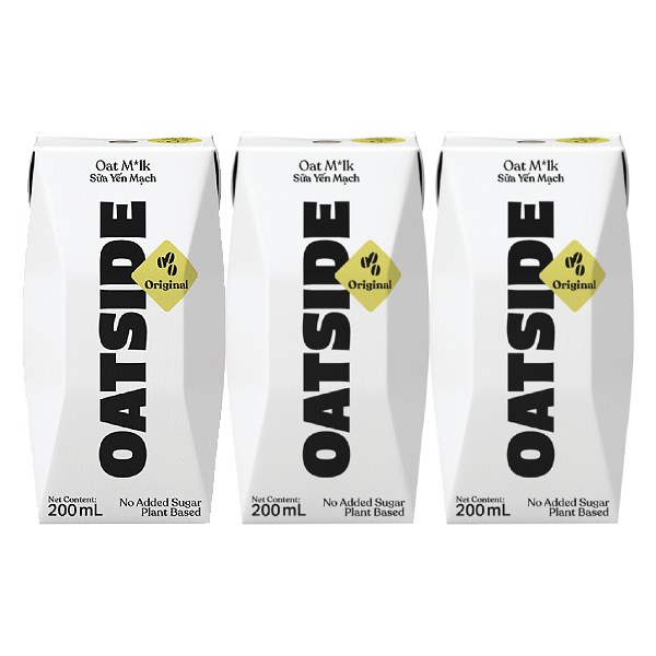 Lốc 3 Thức Uống Yến Mạch Oatside Vị Nguyên Bản Hộp 200Ml