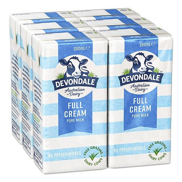 Lốc 6 Sữa Tươi Tiệt Trùng Devondale Nguyên Kem Hộp 200Ml