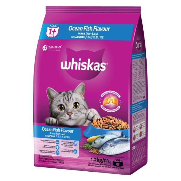 Thức Ăn Mèo Trưởng Thành Whiskas Vị Cá Biển Túi 1.2Kg