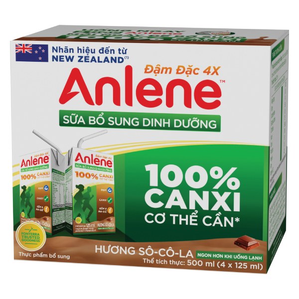 Lốc 4 Sữa Bột Pha Sẵn Anlene Socola 125Ml