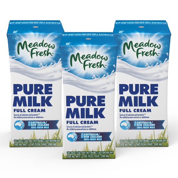 Lốc 3 Sữa Tươi Tiệt Trùng Meadow Fresh Nguyên Kem 200Ml