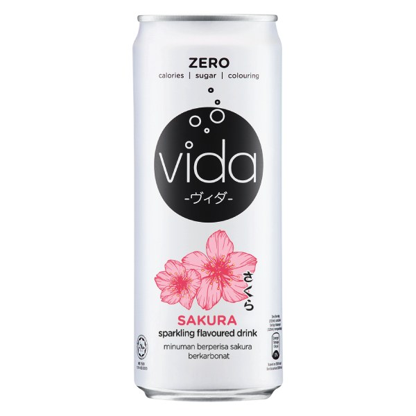 Nước Uống Có Ga Vida Hoa Anh Đào Lon 325Ml