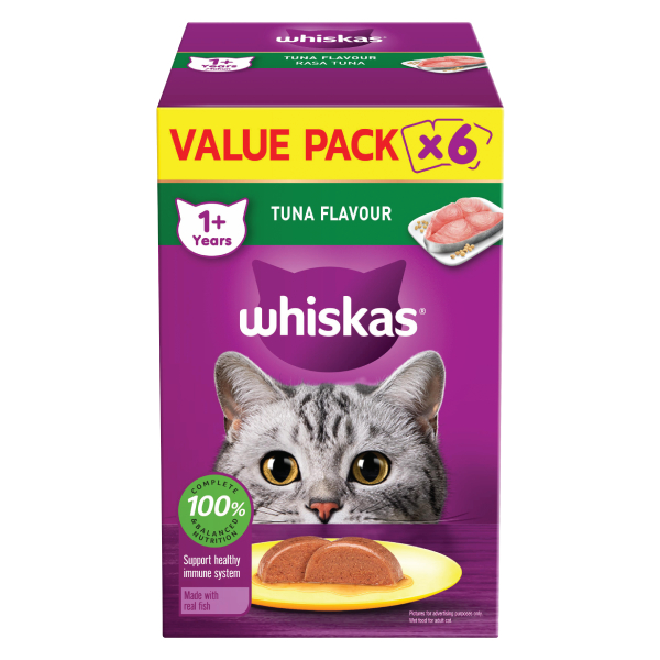 Thức Ăn Mèo Tuổi 1+ Whiskas Vị Cá Ngừ Túi 6 Gói 80G
